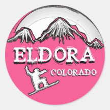 Autocollants roses de surfeur de thème d'Eldora le