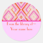 Autocollants roses d'ex-libris de Deco