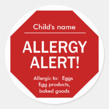 Autocollants vigilants d'allergie