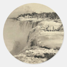 Automne américain en hiver, Niagara Photochrom rar Autocollant