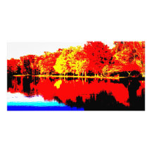 Automne dans le carte photo de couleurs primaires cartes de vœux avec photo