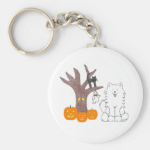 Automne Keychain de Samoyed Porte-clé
