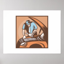 Automobile Mechanic Car Repair Posters