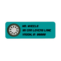 Automobile Wheel Return Address Labels