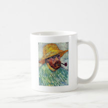 Autoportrait avec le chapeau de paille par Vincent Mugs À Café