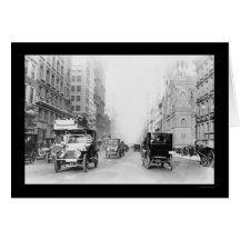 Autos on 5th Avenue in New York City 1913 Greeting Cards