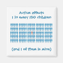 Autsim Affects 1 in 150 Children Refrigerator Magnets