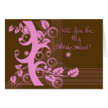 Autumn Abstract Bridesmaid Invitation Greeting Card