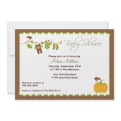 Autumn Boys Baby Shower Invitation by mousearte