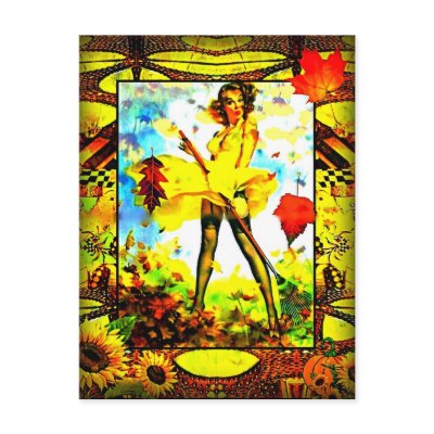 Autumn Breeze Post Card by whimzwhirled