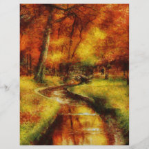 Autumn - By a little bridge - Painting Full Colour Flyer