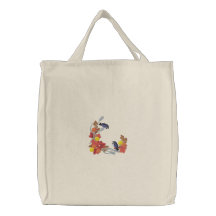 Autumn Chickadees Embroidered Bags