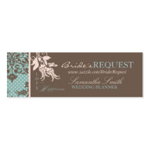 Autumn Damask Skinny Business Card 2