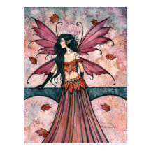 Autumn Fairy Postcard by Molly Harrison