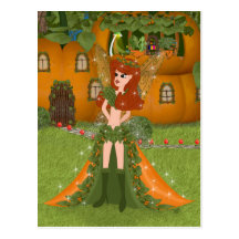 Autumn Fairy Pumpkin Cottage Post Cards