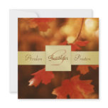 Autumn Fall Leaf Monogram Gold Ribbon Invitation
