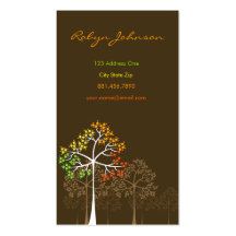 Autumn Fall Trees Modern Nature Whimsical Colourfu Business Card Templates