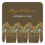Autumn Fall Trees Wedding Gift Tag Stickers