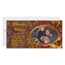 Autumn Fall Wedding Photo Card or Thank You Card