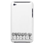 Autumn falling leaves silhouette black + white barely there iPod covers