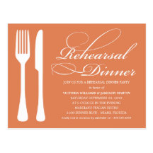 AUTUMN FLATWARE | REHEARSAL DINNER INVITE POSTCARD