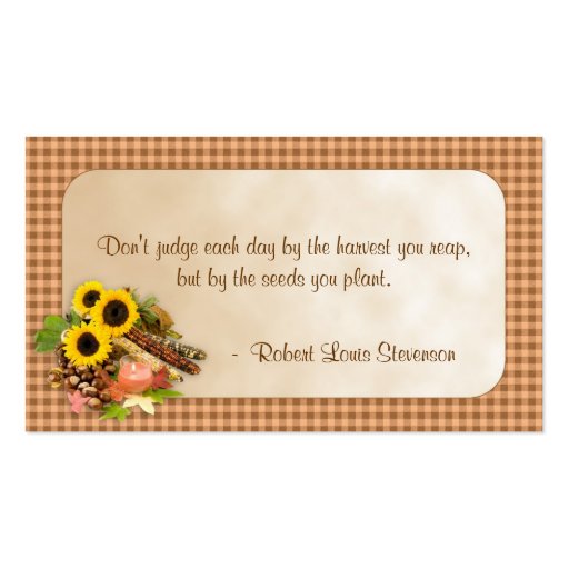 Autumn Floral Arangement Info Business Card Template