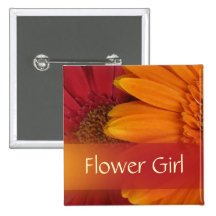 Autumn Flower Girl Button / Pin
