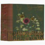 autumn flowers and leaves notebook 3 ring binder