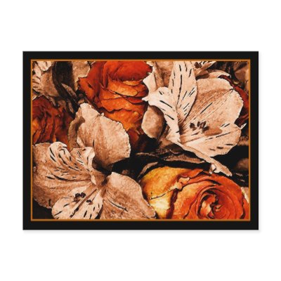 Autumn flowers postcard by mrsrnj