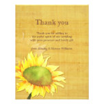 Autumn Garden Sunflower Wedding Thank U Flat Cards Custom Invites