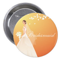 Autumn Gold Bride Bridesmaid Bride Party Button