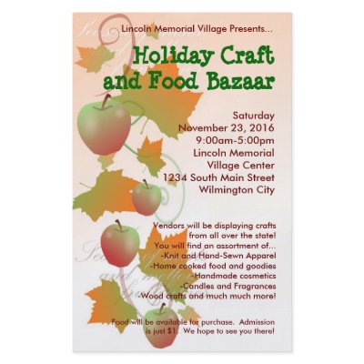 Autumn Harvest Holiday Craft Bazaar Small Flyer by CustomInvites