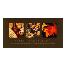 Autumn Harvest Thanksgiving Blessings photocard Picture Card