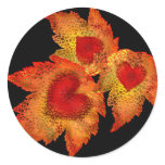 Autumn Hearts Black Sticker