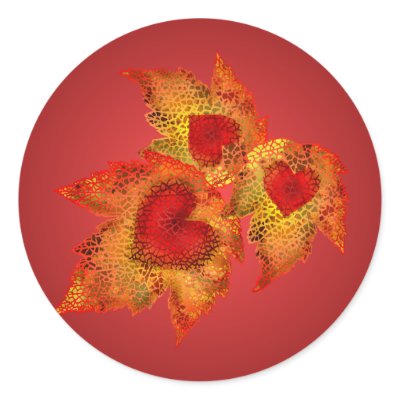 Autumn Hearts Red Sticker by Jaenne