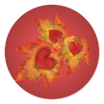 Autumn Hearts Red Sticker