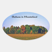 Autumn in Indiana Oval Stickers