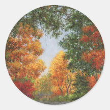 Autumn in the Suburbs Stickers