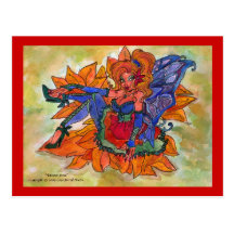Autumn Jewel Fairy Postcard
