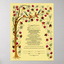 Autumn ketubah with Tree of Life -B