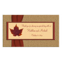 Autumn Leaf Wedding Favour Tag Business Cards