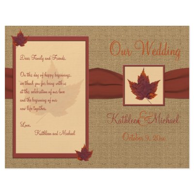 Autumn Leaf Wedding Program Flyer by NiteOwlStudio