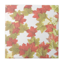 Autumn Leaves Add Photos Ceramic Tile