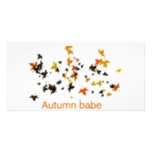 Autumn Leaves cute design! Photo Card Template