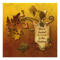 Autumn Leaves Fall Wedding Invitation invitations