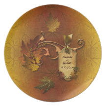 Autumn Leaves Fall Wedding Plate