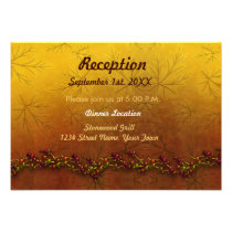 Autumn Leaves Fall Wedding Reception invitations