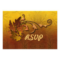 Autumn Leaves Fall Wedding RSVP invitations