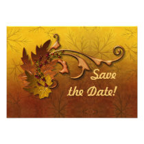 Autumn Leaves Fall Wedding  - Save the Date invitations