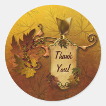 Autumn Leaves Fall Wedding Sticker Favour